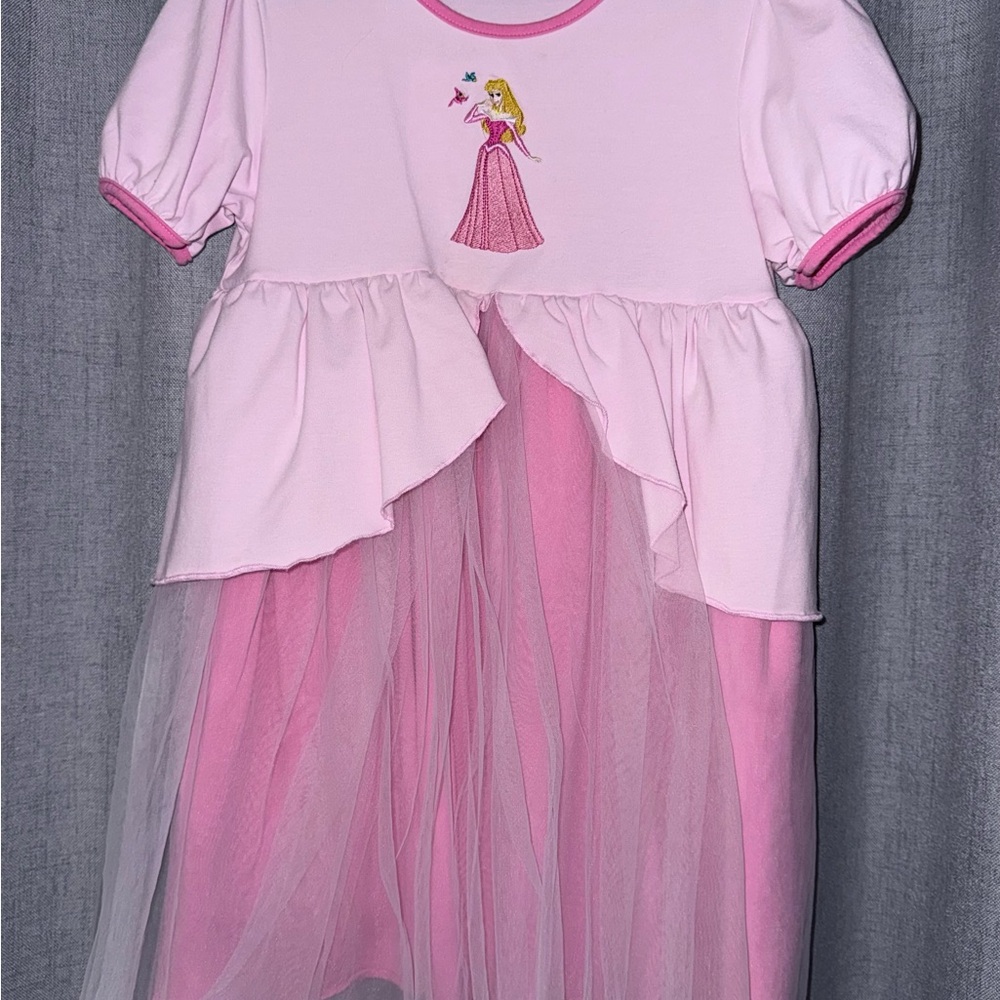 Girls Pink embroidered Princess Tulle Dress